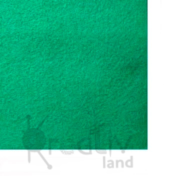 Фетр листовой мягкий 1мм/ цв.зеленый/ размер 20х30см/ арт.1654/ уп.10шт/ фас.1 уп.