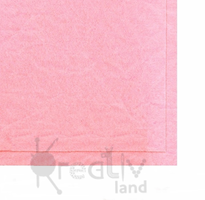 Фетр листовой мягкий 1мм/ цв.светло-розовый/ размер 20х30см/арт 1632 уп.10шт/ фас.1 уп.