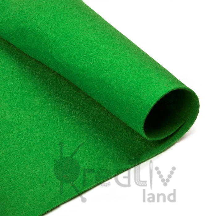 Фетр рулонный жесткий 1,2 мм цв.ярко-зеленый длина 500 см/ фас.1 рулон