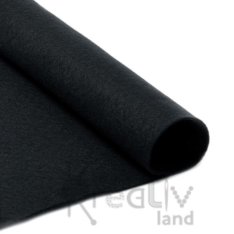 Фетр рулонный жесткий 1,2 мм цв.черный 1104  длина 500 см/ фас.1 рулон