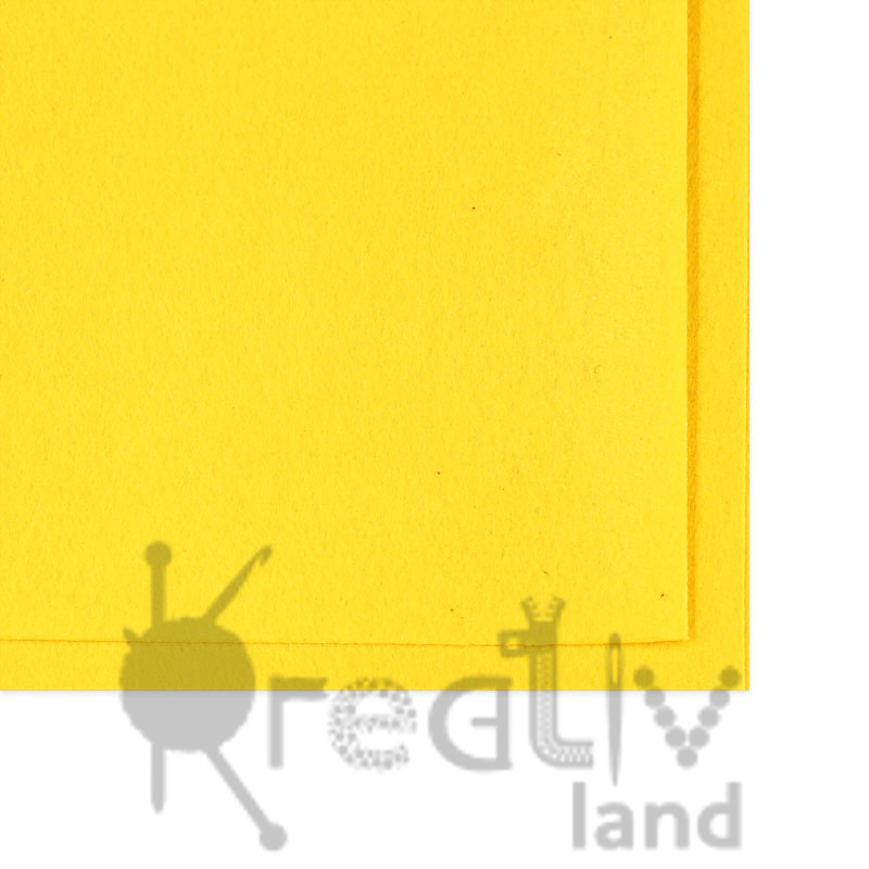 Фетр листовой жесткий 1мм/ цв.желтый/ 20х30см/ арт.1195/ 10шт в уп./ фас.1уп.