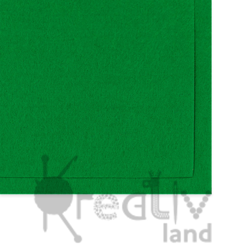 Фетр листовой жесткий 1мм/ цв.зеленый/ 20х30см/ арт.1205/ 10шт в уп./ фас.1уп.