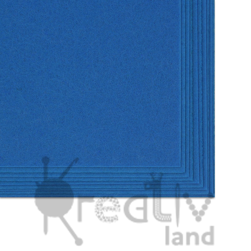 Фетр листовой жесткий 2 мм цв.синий размер 20х30см, 10 листов в уп./ фас.1 уп.