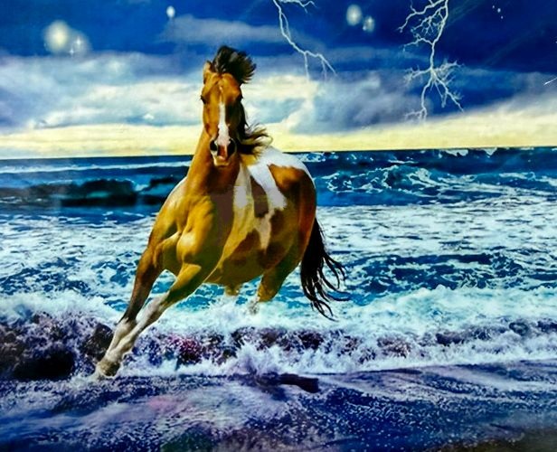 Алмазная мозаика, подрамник, полная выкладка, 40 х 50 см, арт. GA71010 КОНЬ