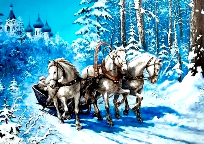 Алмазная мозаика/ подрамник/ полная выкладка/ 40х50см/ арт. GA71648 ТРОЙКА