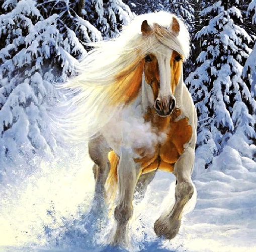 Алмазная мозаика/ подрамник/ полная выкладка/ 40х50см/ арт. GA72077 КОНЬ