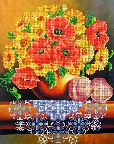 Алмазная мозаика/ подрамник/ полная выкладка/ круглые стразы/ 30х40см/ арт.HA3001 БУКЕТ