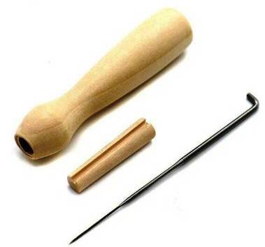 Игла для валяния шерсти с деревянной ручкой/ дл.84мм/ фас.1шт.