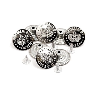 Кнопка-пуговица джинсовая металлическая на винте цв.серебро, д.16 мм, уп.100 шт./ фас.1 уп.