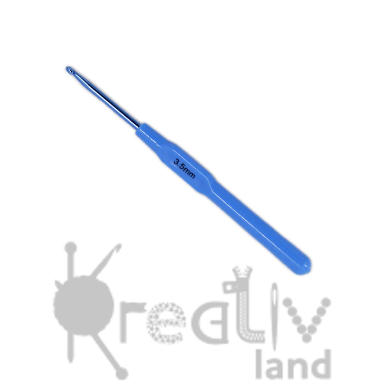 Крючок для вязания цветной 3,5мм с пластиковой ручкой/ фас.1шт