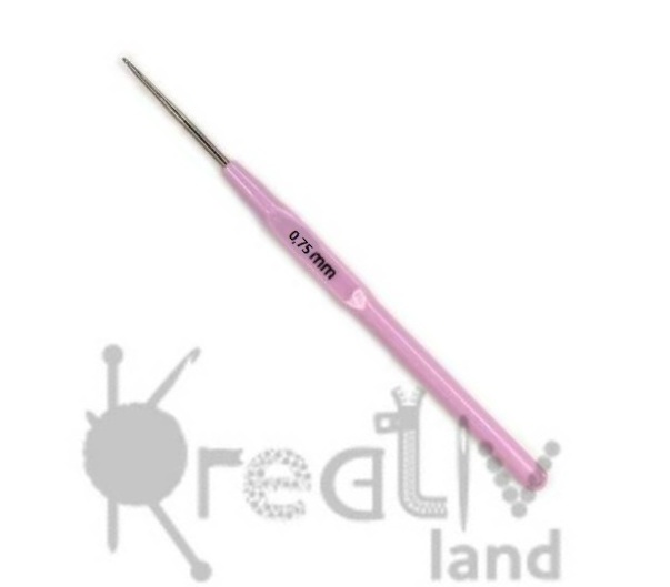 Крючок для вязания с пластиковой ручкой/ 0,75мм/ фас.10шт