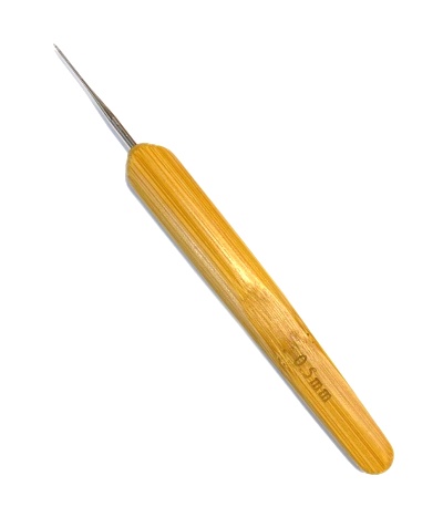 Крючок для вязания 0,5мм с деревянной ручкой/ дл.13см/ фас.1шт