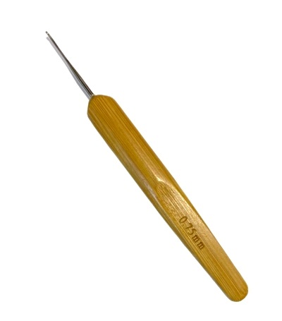 Крючок для вязания 0,75мм с деревянной ручкой/ дл.13см/ фас.1шт
