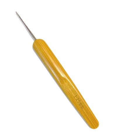 Крючок для вязания 1,25мм с деревянной ручкой/ дл.13см/ фас.1шт