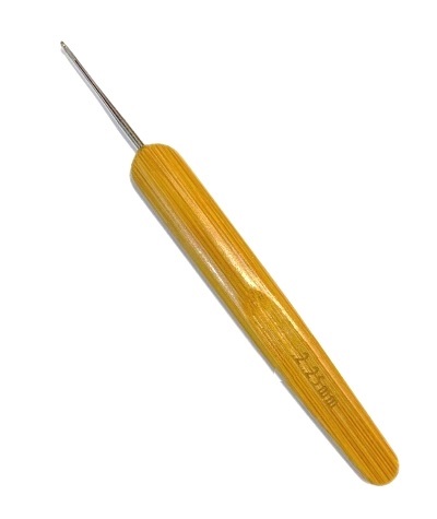 Крючок для вязания 2,25мм с деревянной ручкой/ дл.13см/ фас.1шт