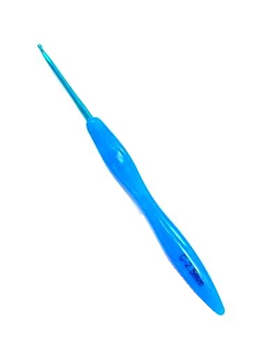 Крючок для вязания 2,5мм с пластиковой прозрачно-разноцветной ручкой/ фас.1шт