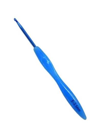 Крючок для вязания 3,5мм с пластиковой прозрачно-разноцветной ручкой/ фас.1шт