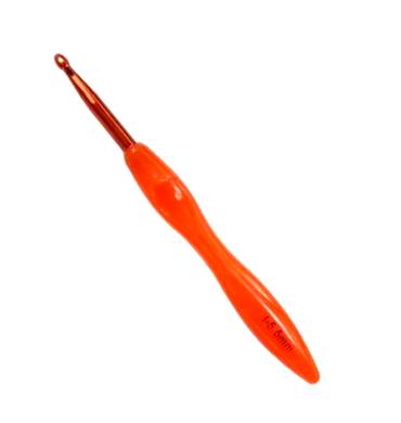 Крючок для вязания 5,5мм с пластиковой прозрачно-разноцветной ручкой/ фас.1шт