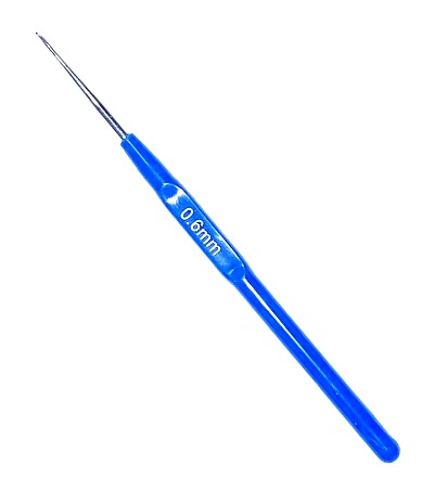 Крючок для вязания 0,6мм с пластиковой ручкой/ дл.15см/ фас.1шт