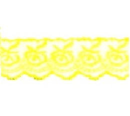 Кружево капроновое узкое шир.40 мм/ цвет лимонный/ 9,1м/ фас.1рул