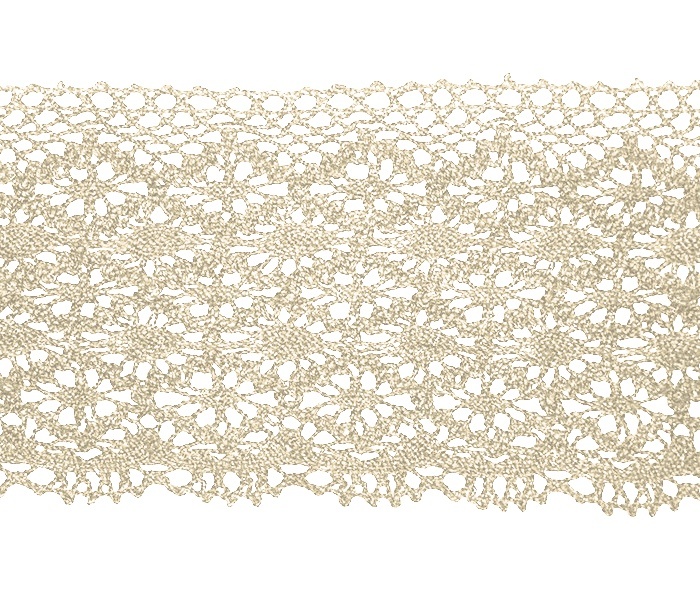Кружево хлопковое цв.бежевый/ шир.11см/ рул.9,1м/ фас.1рул.