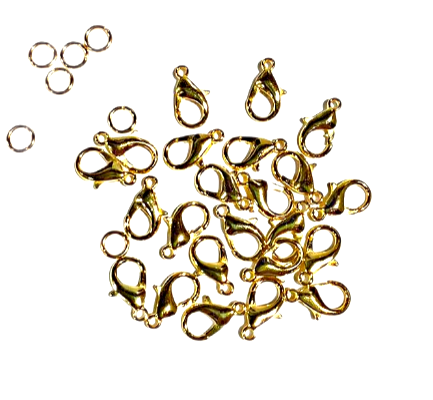 Застежка-карабин для браслетов с соединительным кольцом/ цв.золото/ 14мм/ фас.100шт
