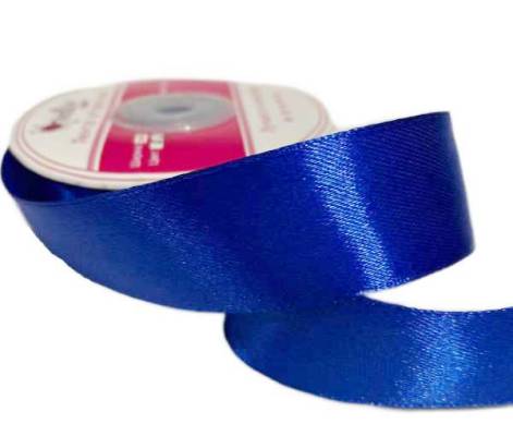 Лента атласная однотонная ш.25 мм, цв. синий 096, 27 м