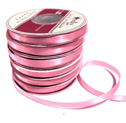 Лента атласная однотонная ш.6мм/ цв.светло-розовый 067/ 27м/ фас.1рул.