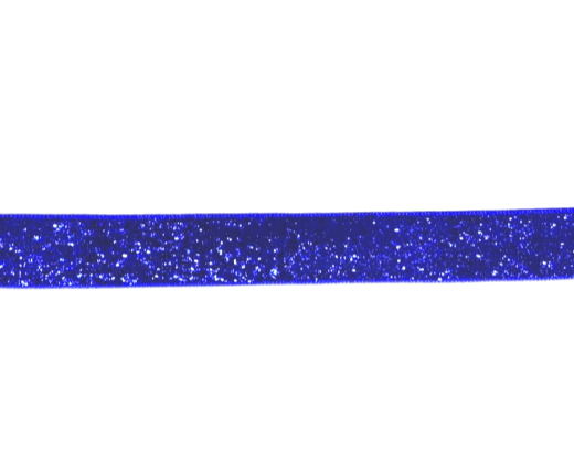 Лента бархатная с люрексом/ 15мм/ цв.синий/ дл.22,8см/ фас.1рул.