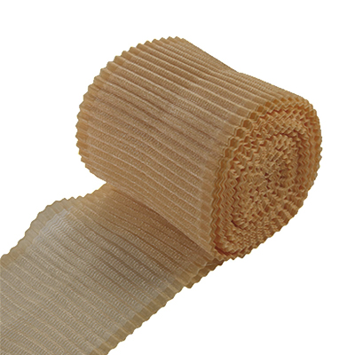 Лента капроновая однотонная гофрированная, цв. коричневый, ш.10 см, 50 м в рулоне