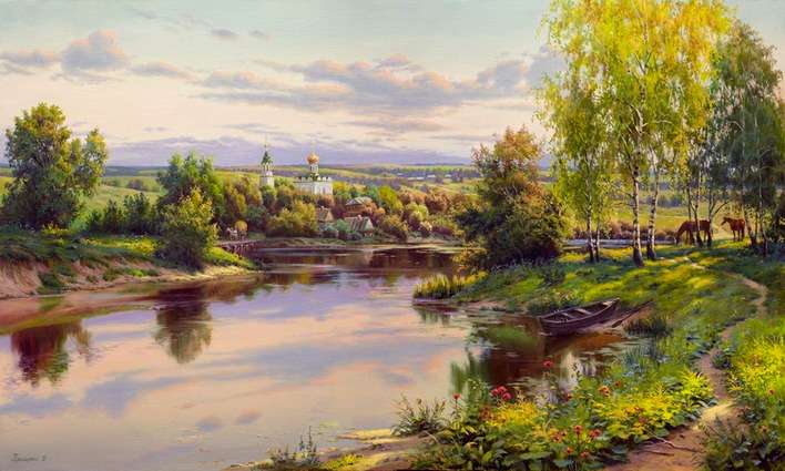 Алмазная мозаика/ подрамник/ полная выкладка/ 30х40см/ арт. LMZ3039 ВЕСНА НА ОЗЕРЕ