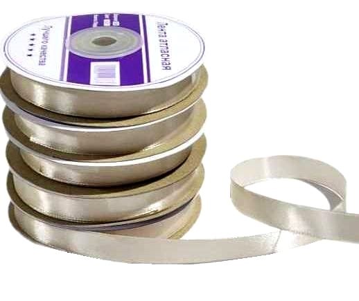 Лента атласная однотонная ш.12 мм, цв. серый KD027, 27 м