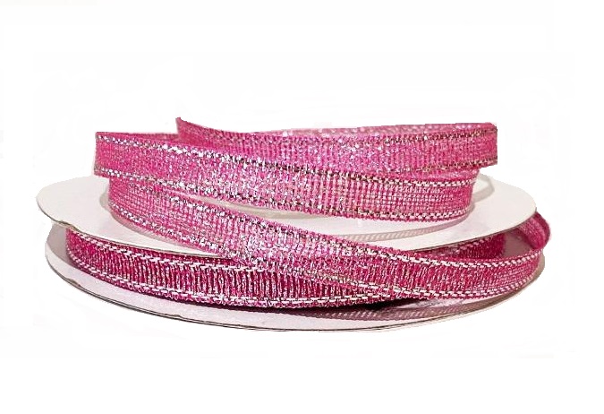 Лента парча с люрексом, цв. бордовый 005, ш.6 мм, 22,7 м в рулоне