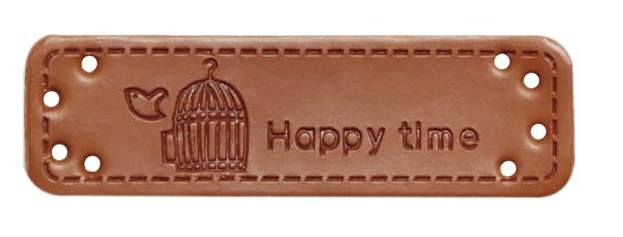 Лейбл пришивной HAPPY TIME с Птичкой/ 50х15мм/ арт.93/ уп.10шт