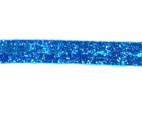 Лента бархатная с люрексом/ 20мм/ цв.голубой/ дл.22,8см/ фас.1рул.
