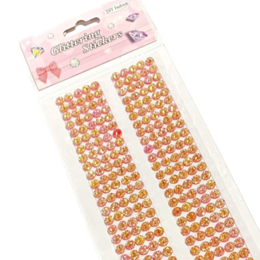 Стразы  самоклеющиеся/ 2полосы/ д.5мм/ цв.рыжий хамелеон/ фас.1лист