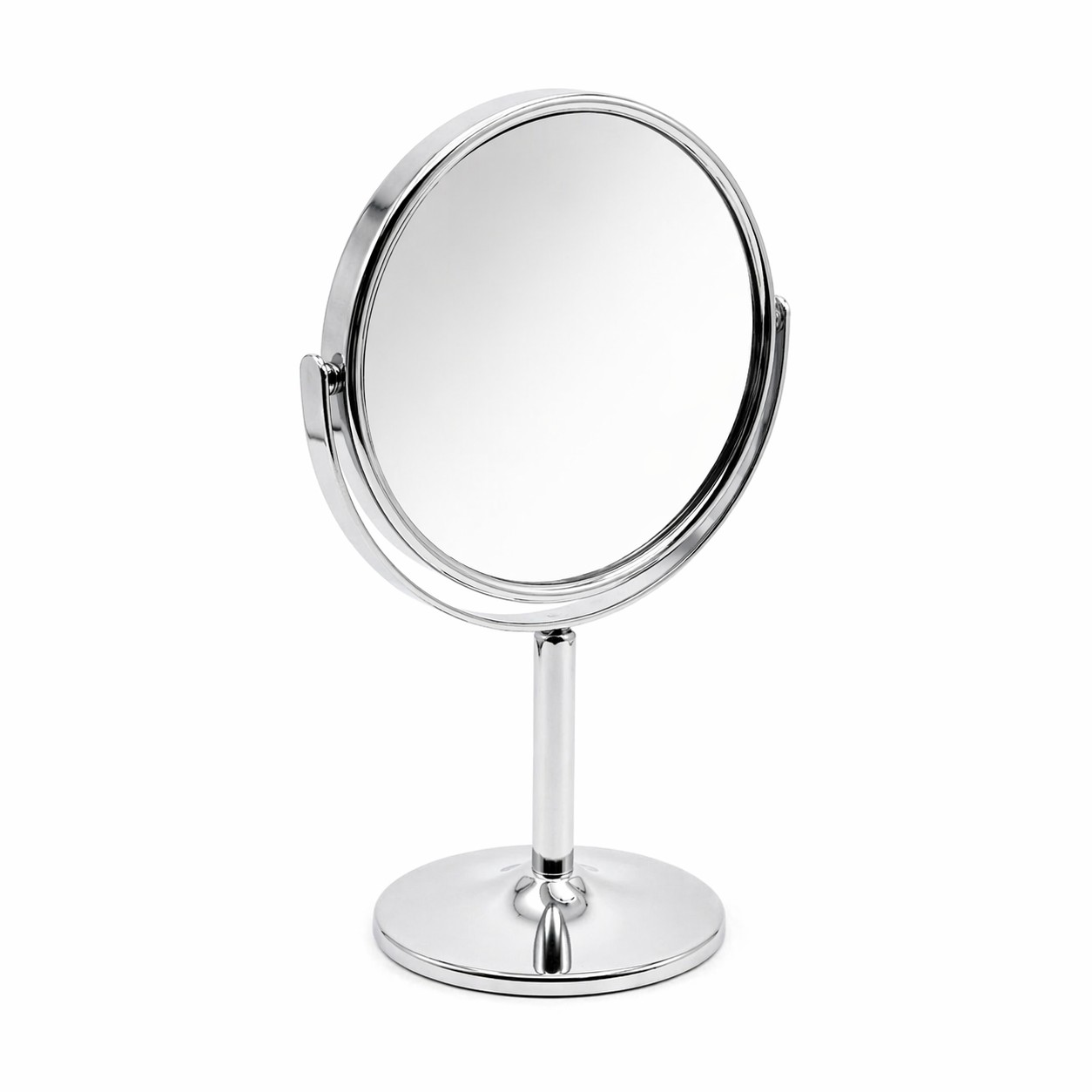 Зеркало настольное двустороннее поворотное с увеличением, диаметр 8 см, MAN-145 title=