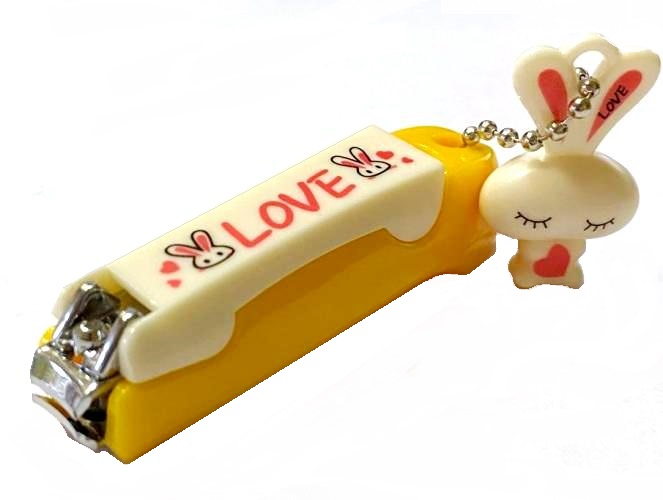 Книпсер для ногтей пластик ДЕТСКИЙ/ арт.MAN-28/ 6см/ цв.желтый фас.1шт title=