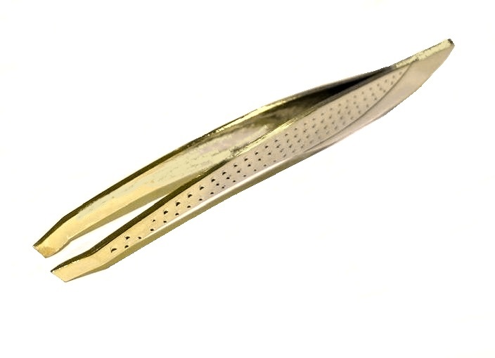 Пинцет для коррекции бровей, цв. золото, дл. 9 см, арт. MAN-40