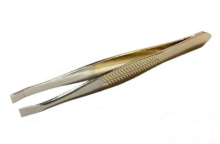 Пинцет для коррекции бровей/ арт.MAN-42/ дл.9см/ цв.золото/ фас.1шт
