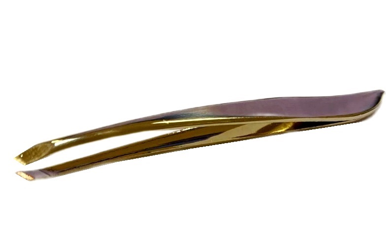 Пинцет для коррекции бровей, цв. золото, дл. 9 см, арт. MAN-43