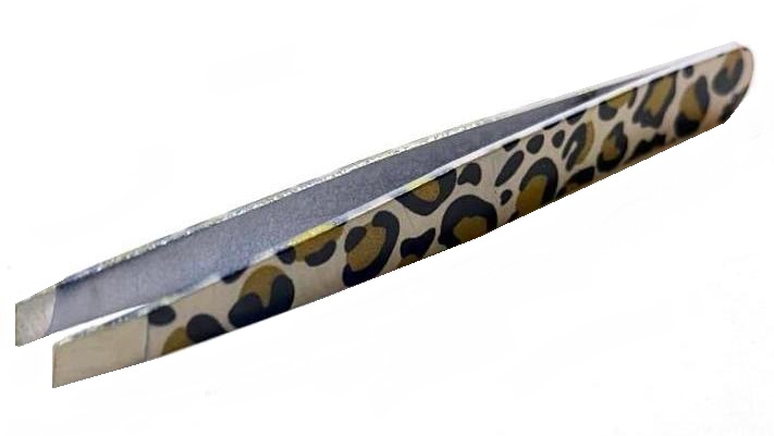 Пинцет для коррекции бровей/ арт.MAN-44/ дл.9,5см/ цв.леопард/ фас.1шт