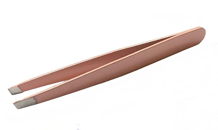 Пинцет для коррекции бровей, цв. розовый, дл. 9,5 см, арт. MAN-45