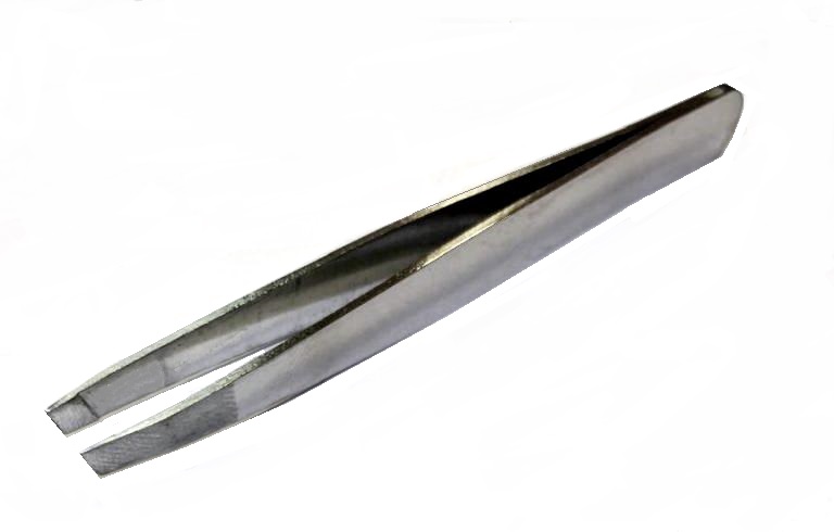 Пинцет для коррекции бровей, цв. серебро, дл. 9,7 см, арт. MAN-52