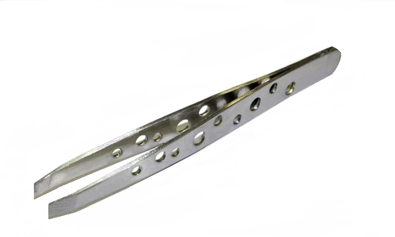 Пинцет для коррекции бровей/ арт.MAN-55/ дл.9,5см/ цв.серебро/ фас.1шт