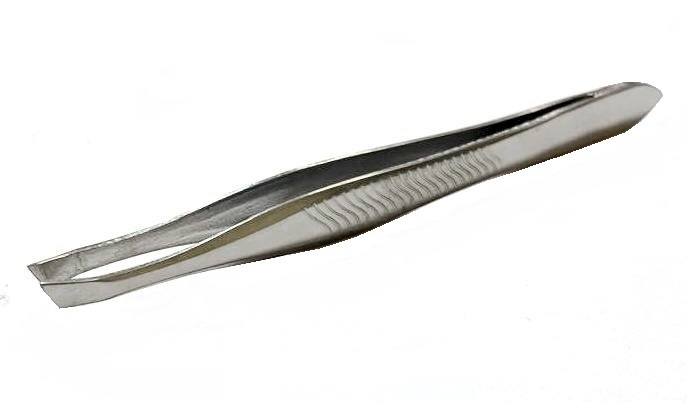 Пинцет для коррекции бровей, цв. серебро, дл. 9 см, арт. MAN-56