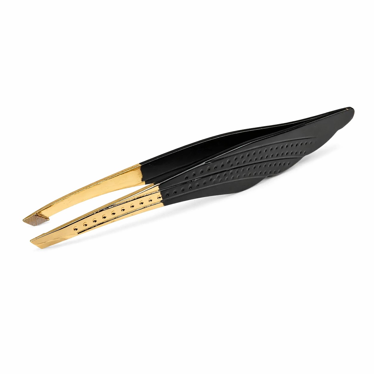 Пинцет для коррекции бровей, арт. MAN-79, дл.9 см, цв.черный/золотистый. title=