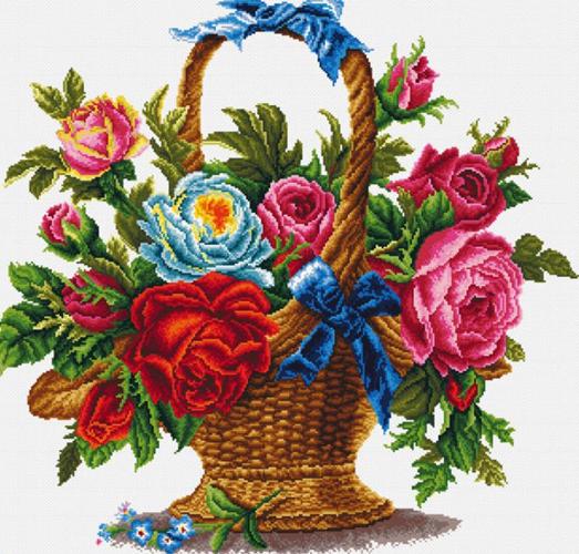 Алмазная мозаика/ подрамник/ частичная выкладка/ круглые стразы/ 20х20 см/ арт.LM-K20205 БУКЕТ