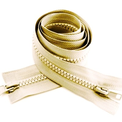 Молния Трактор №8/ 90см/ цв.молочный/ разъёмная двухзамковая/ фас.10шт