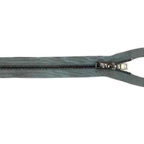 YKK Застежка-молния металлическая (двухсторонняя) рулонная, никель (тип 5), цвет тесьмы серый №135